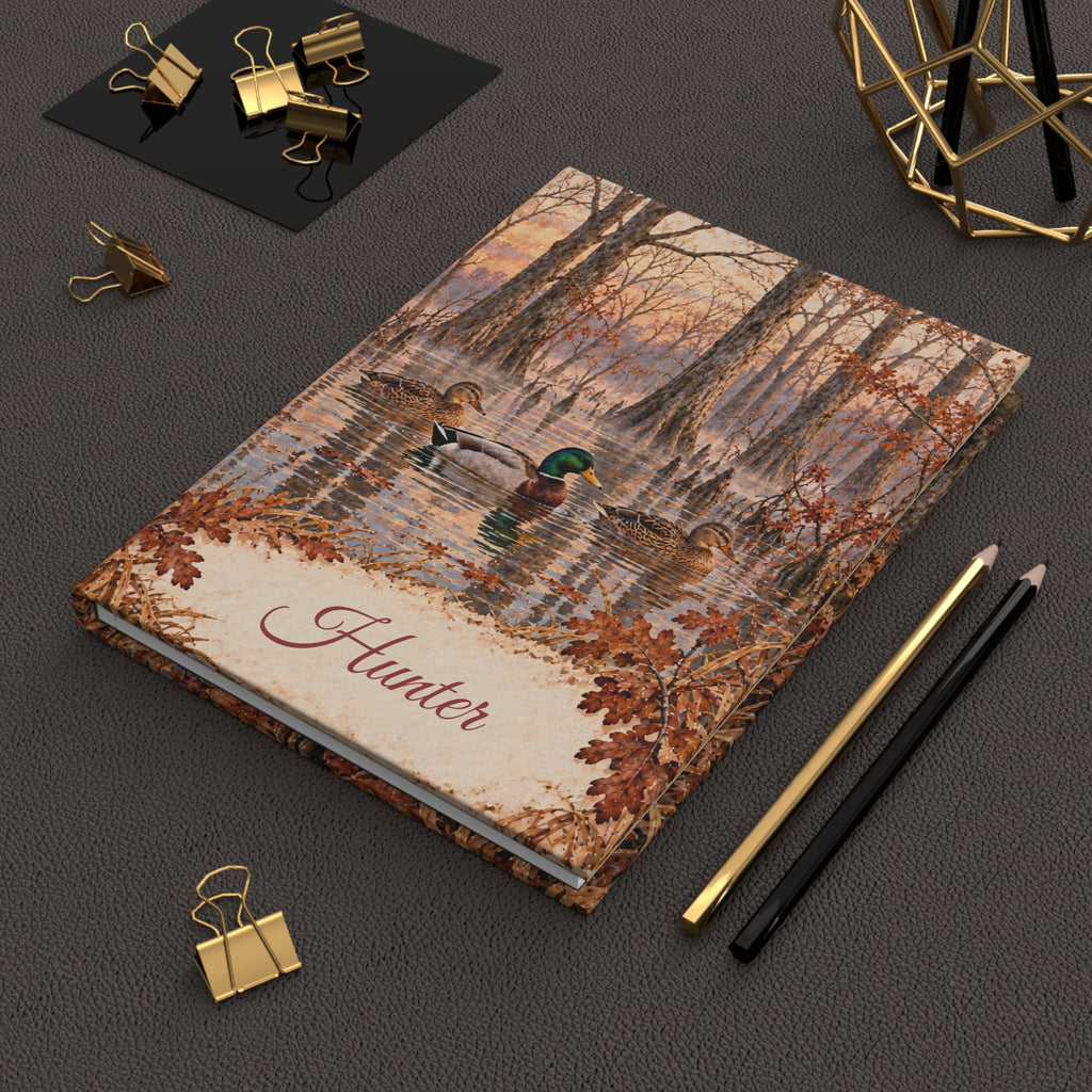 Duck Hunting Journal — Personalized Hardcover Lined Notebook (Hunter)