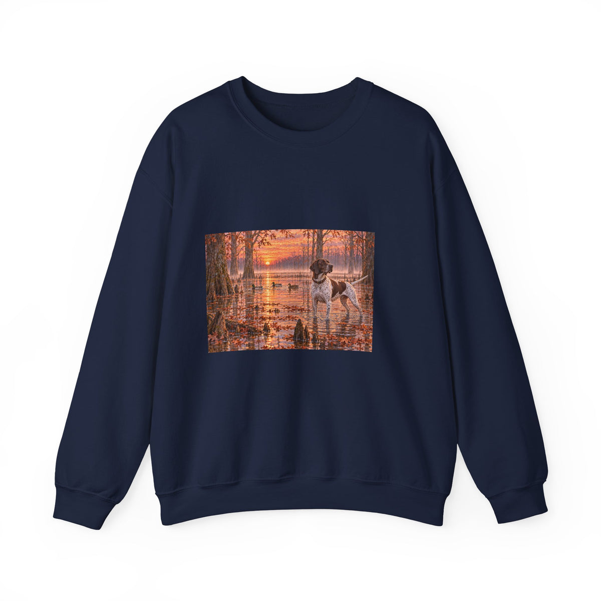 Sweatshirt — English Pointer Sunset Marsh Crewneck