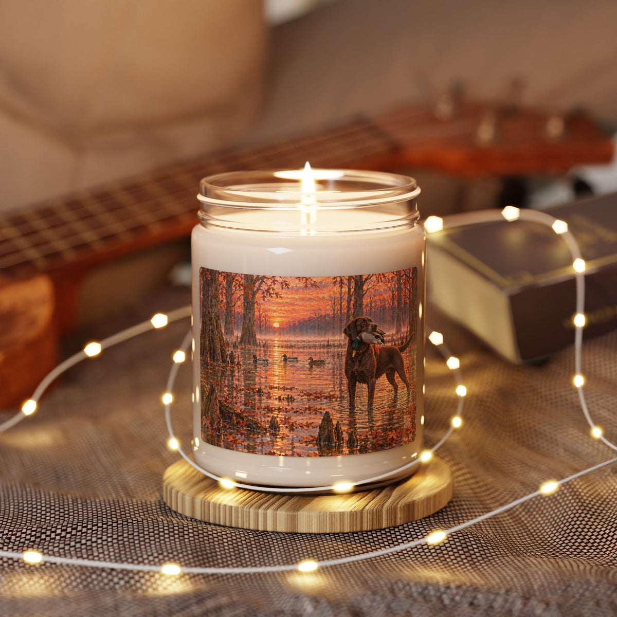 Autumn Lake Scented Soy Candle — Hunting Dog & Ducks 9oz