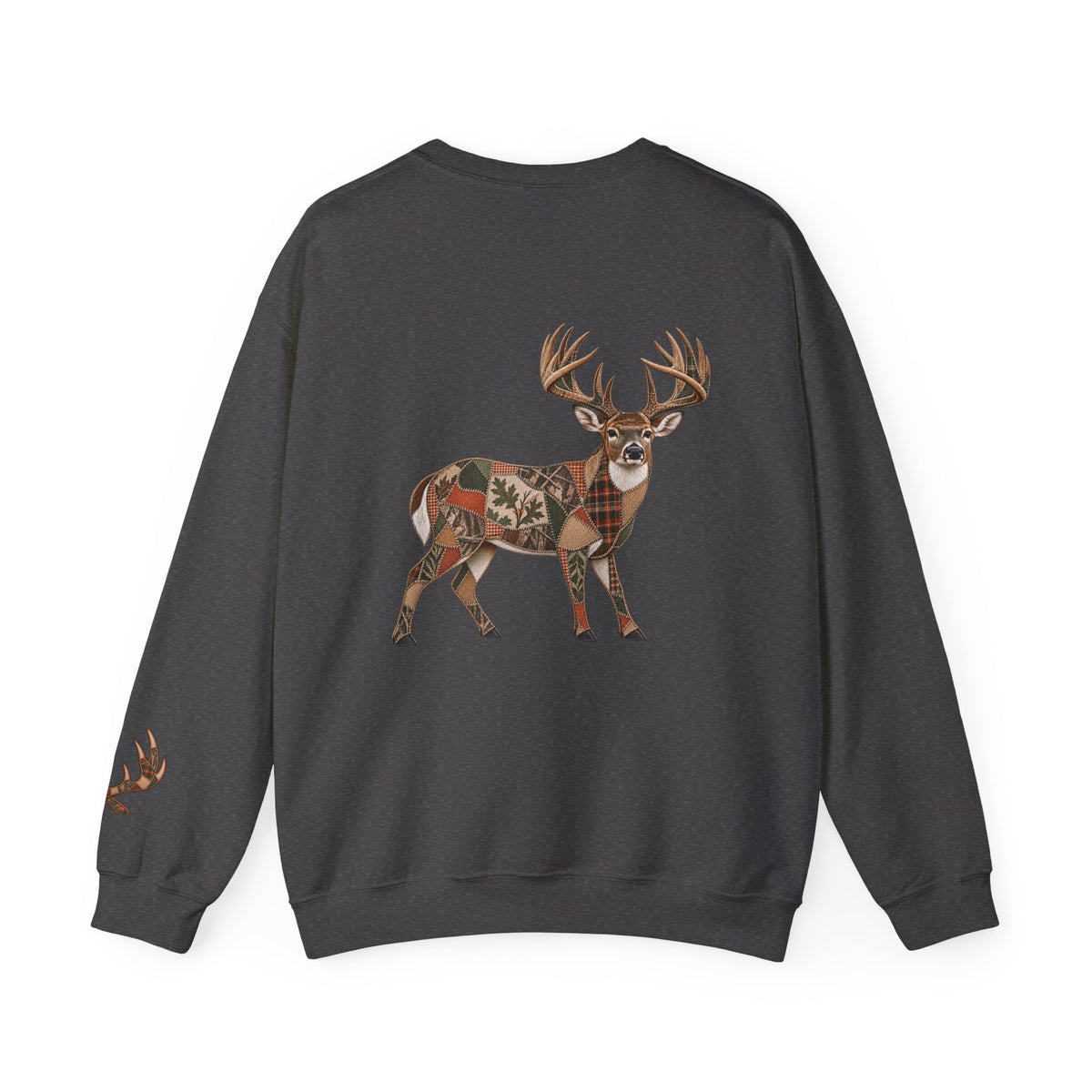 Faux Patchwork Whitetail Deer Shirt, Buck Hunting Tee, Rustic Deer Hunter Gift