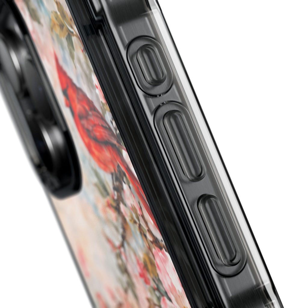 Clear Magnetic Phone Case — Cardinal Flock Scene
