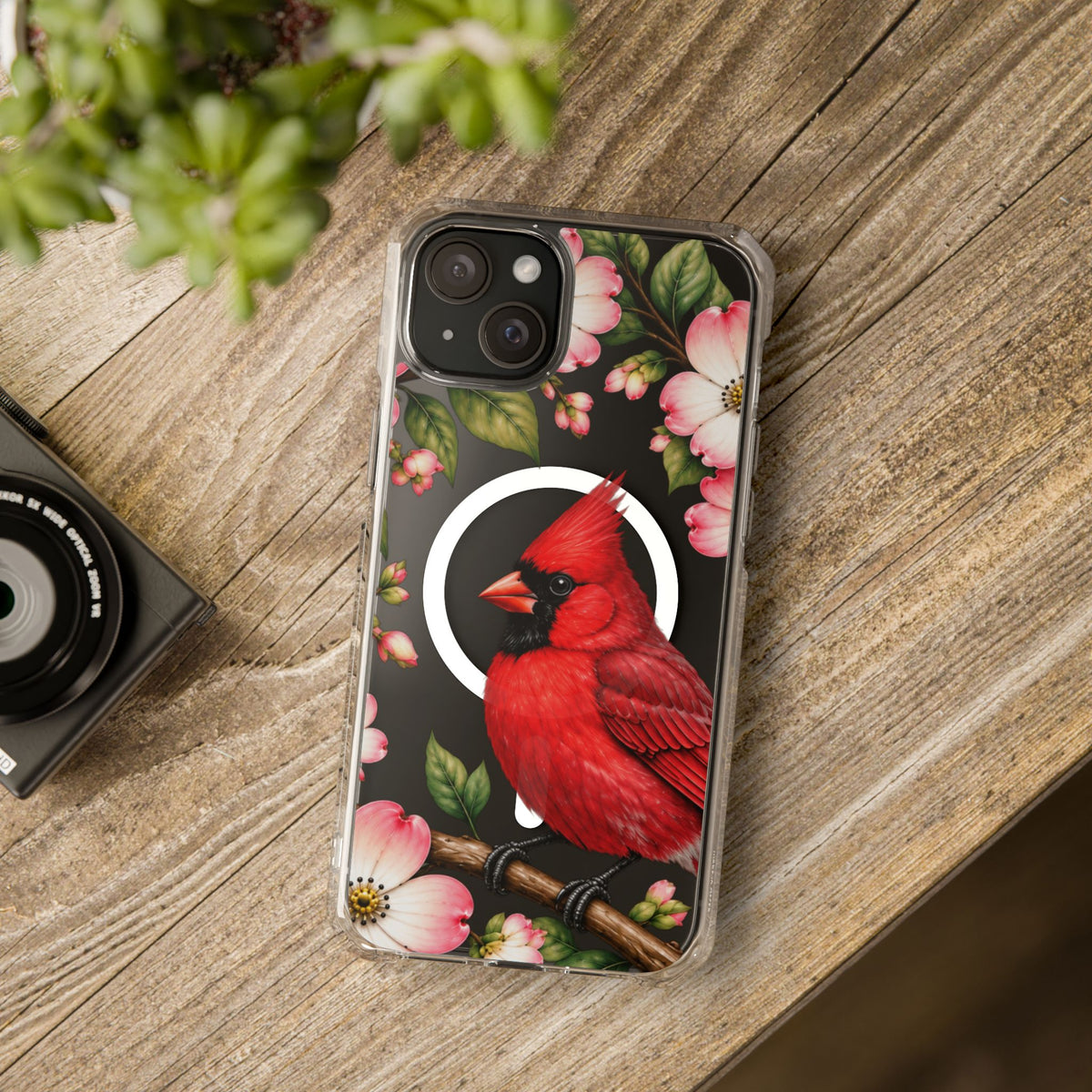 Clear Magnetic Phone Case — Cardinal Scene