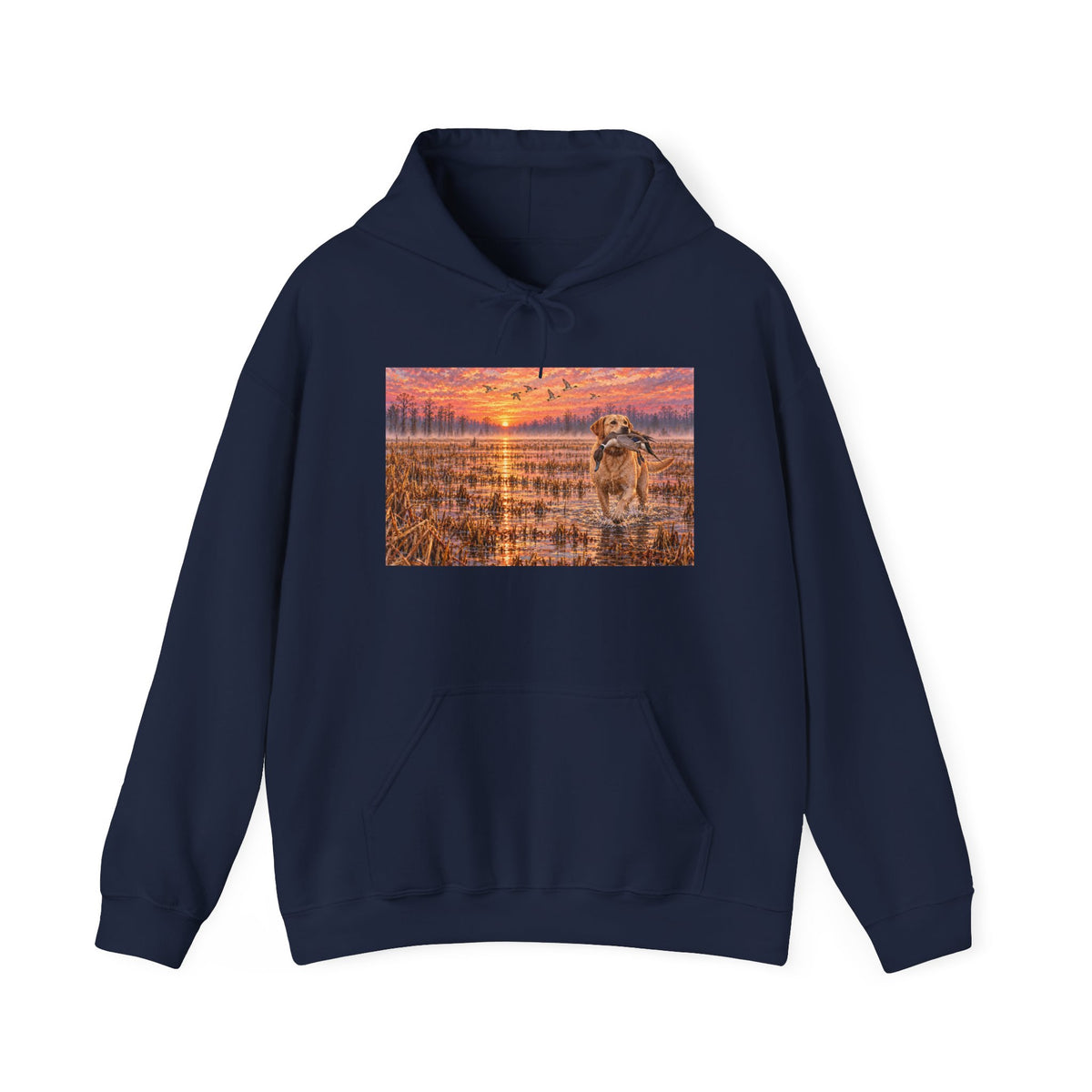 Golden Retriever Sunset Hoodie - Dog Lover Pullover with Scenic Sunset Print