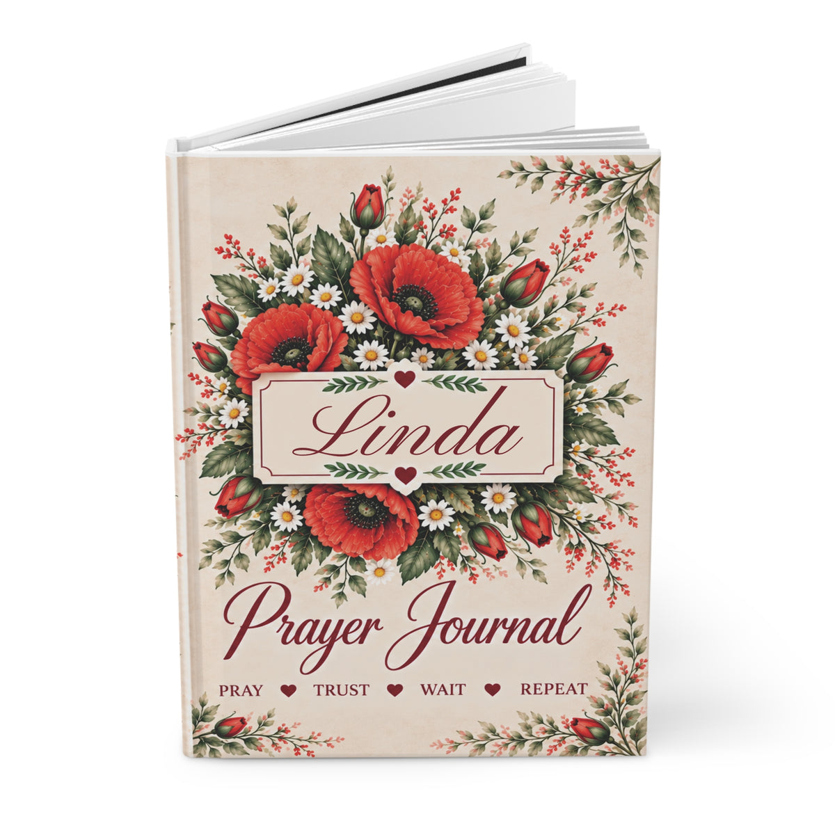 Personalized August Birth Flower Prayer Journal, Poppy Christian Journal, Jeremiah 29:11 Notebook, Personalized Faith Gift for Women, Bible Study Journal