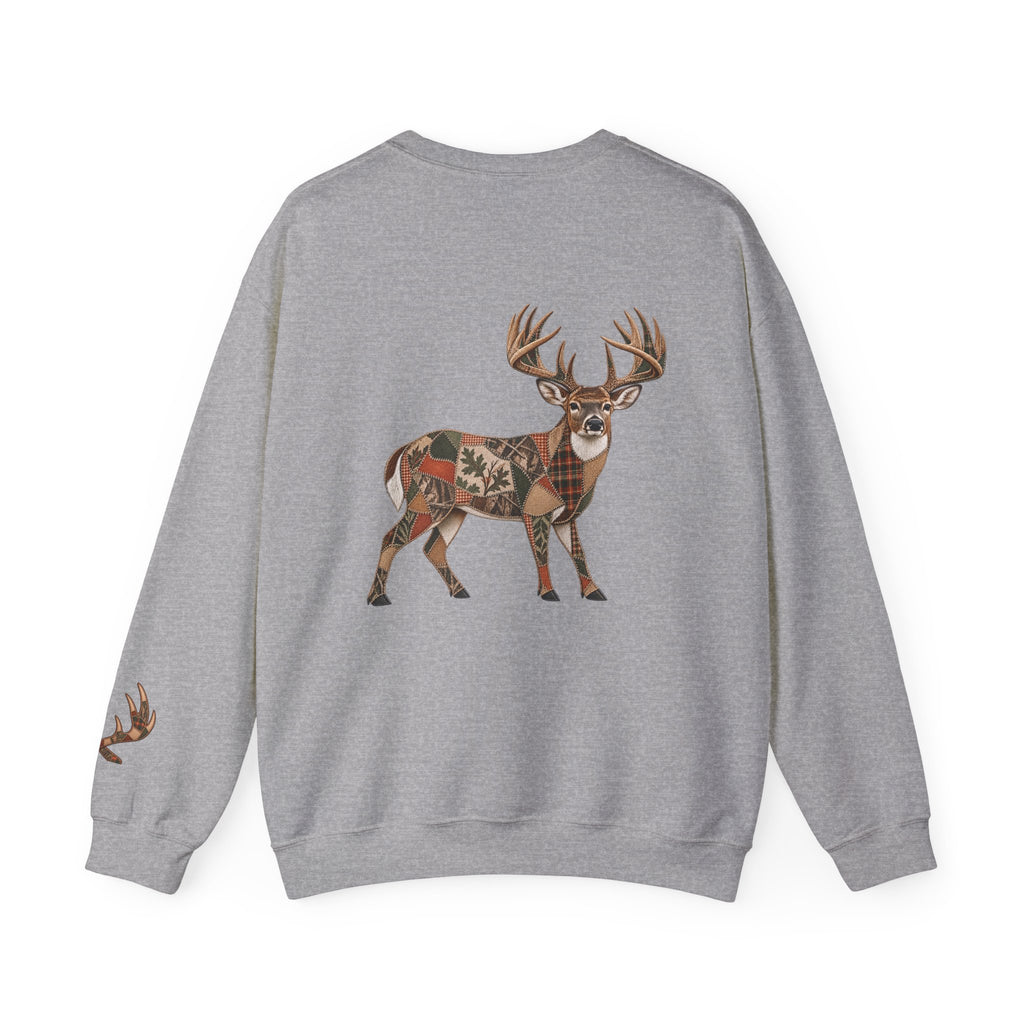 Faux Patchwork Whitetail Deer Shirt, Buck Hunting Tee, Rustic Deer Hunter Gift