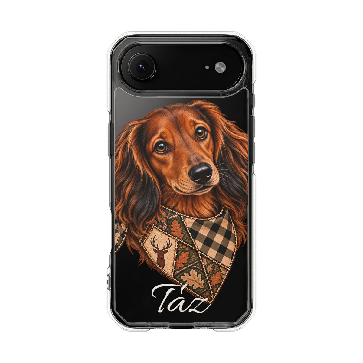 Clear Magnetic Phone Case — Dachshund Weenie Dog Personalized