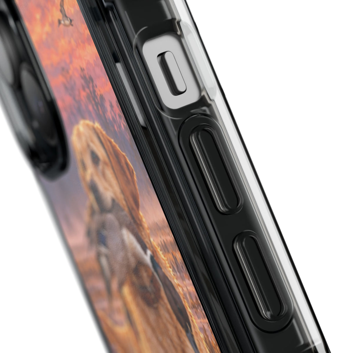 Clear Magnetic Phone Case — Lab in swamp with duck
