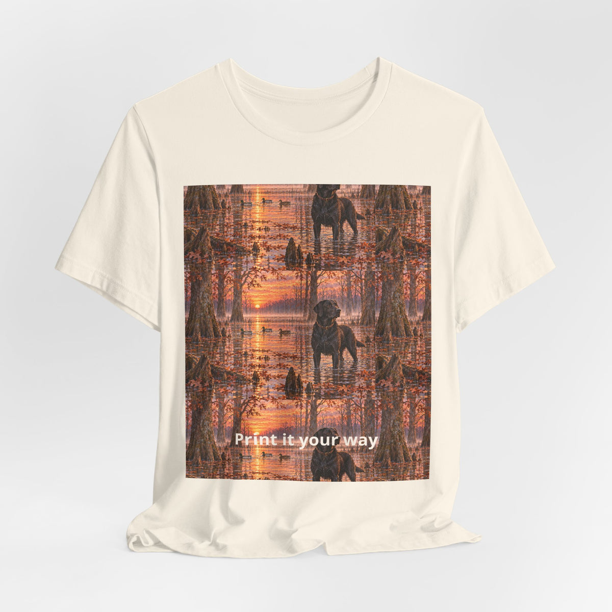 Graphic Tee — Mirrored Urban Sunset Print (“Print It Your Way”)