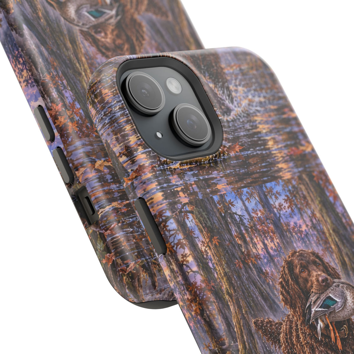 Clear Magnetic Phone Case — Boykin spaniel with Duck swamp