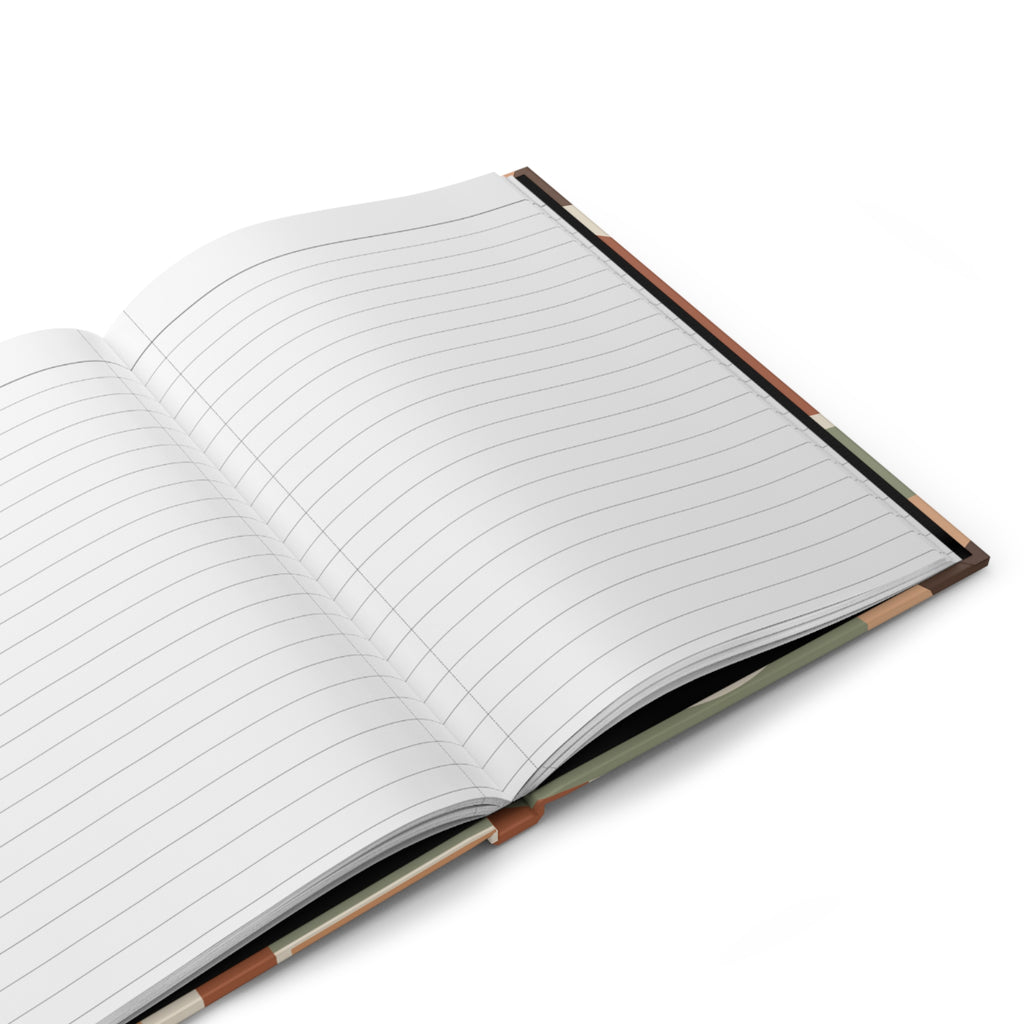 Retro Arch Pattern Hardcover Journal — Lined Matte Notebook for Notes & Daily Planning