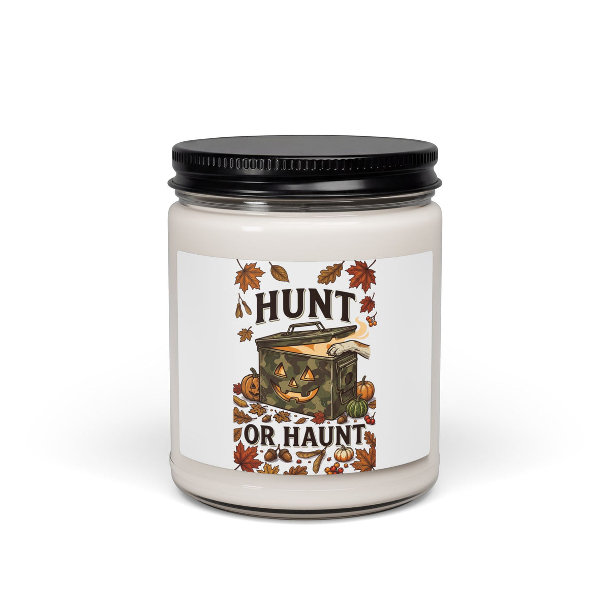 Hunt or Haunt Candle, Soy Jar Scented Candle, Spooky Hunting Fall Decor