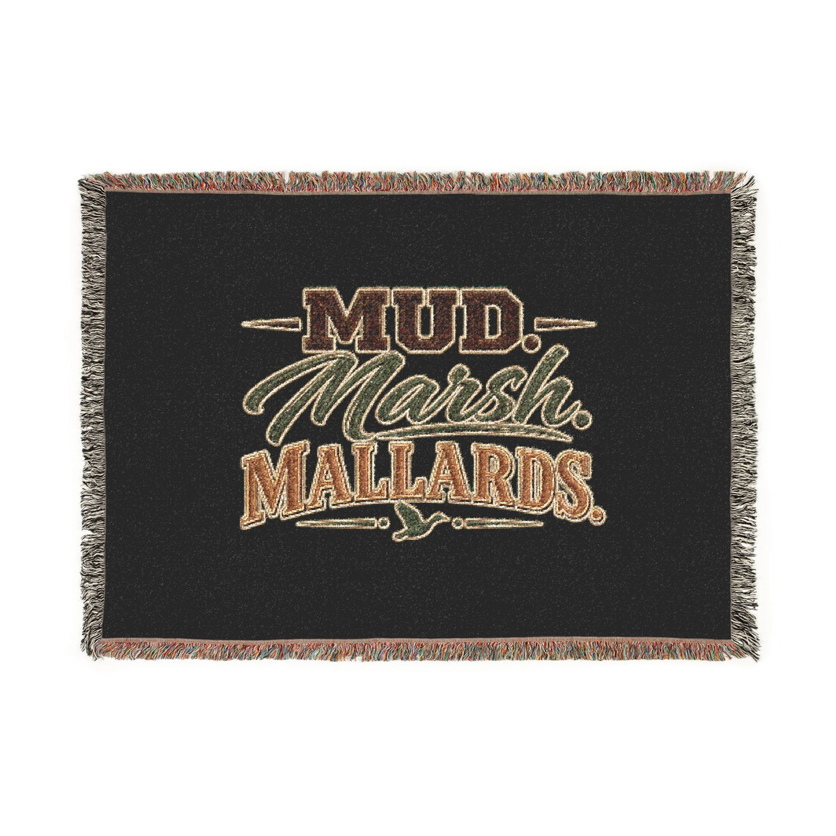 Mud Marsh Mallards woven cotton duck hunting throw blanket