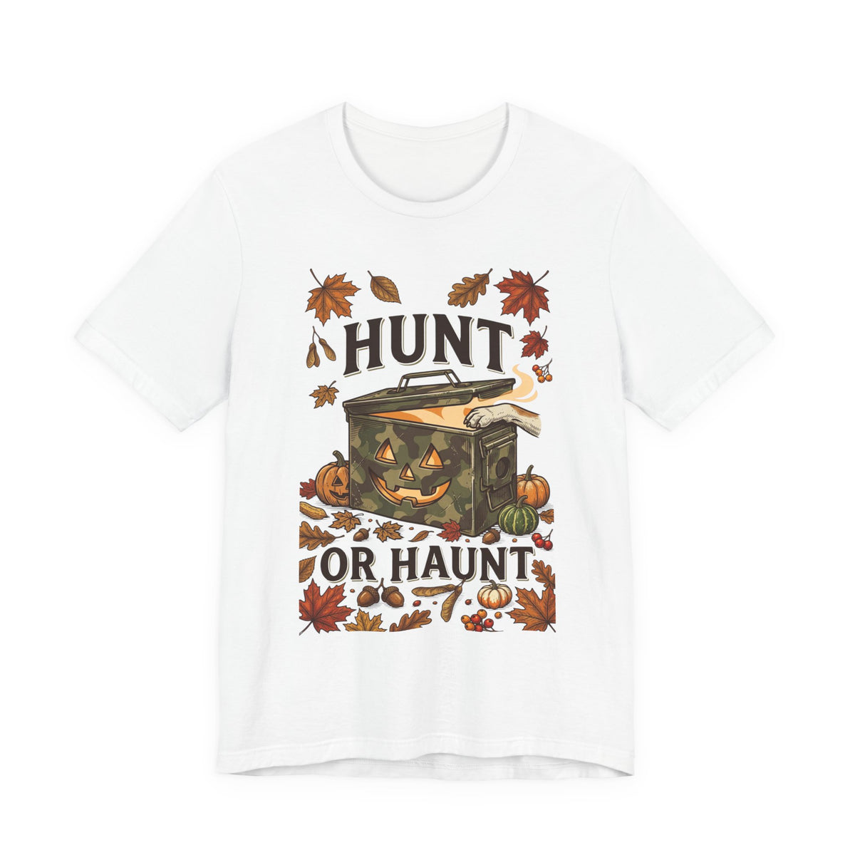 Hunt or Haunt Tee | Spooky Hunting Halloween Pumpkin, Fall Leaves