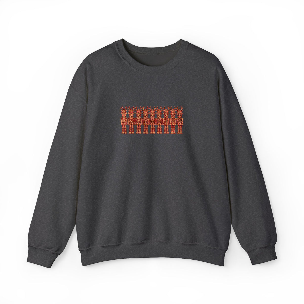 Dancing Nutcracker & Reindeer Embroidered Sweatshirt | Christmas Crewneck