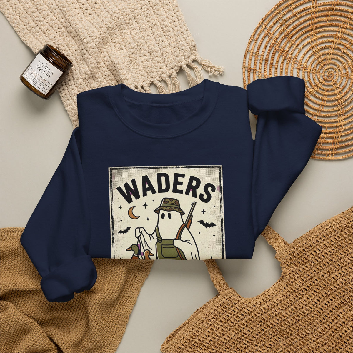 Waders Midnight Duck Hunt Sweatshirt | Spooky Hunting, Retro Outdoors