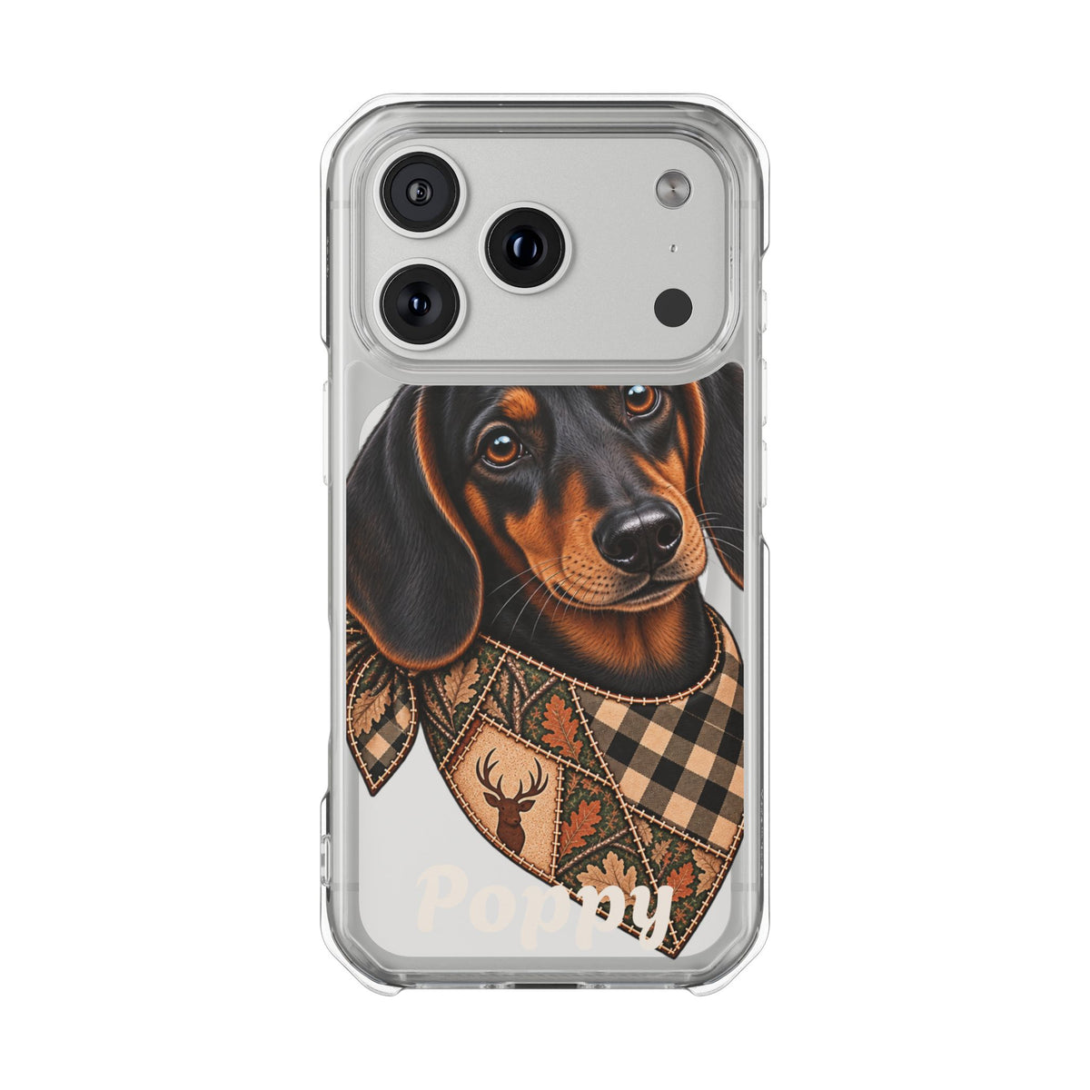 Clear Magnetic Phone Case — Dachshund Personalized