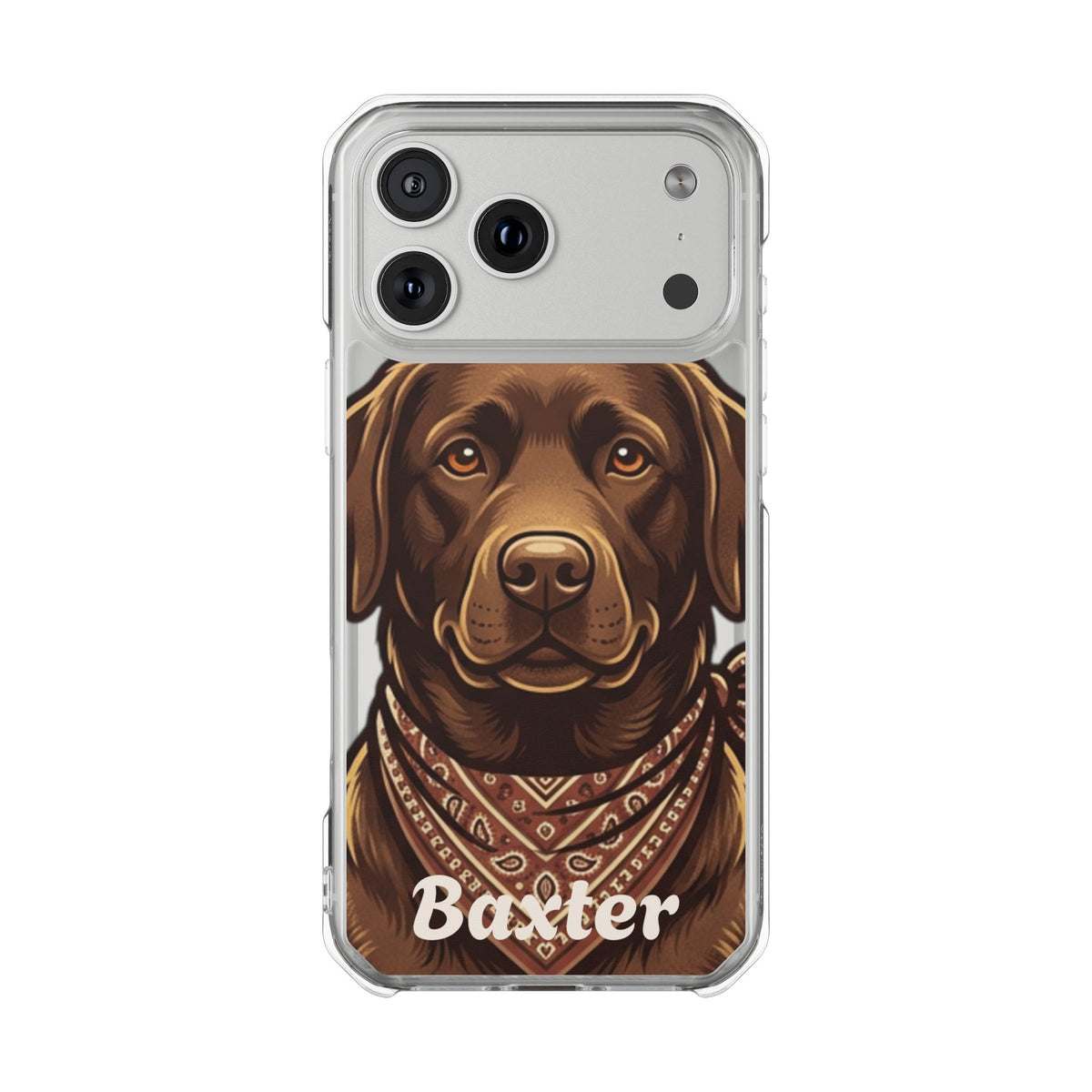 Clear Magnetic Phone Case — Chocolate Lab Dog Personalized