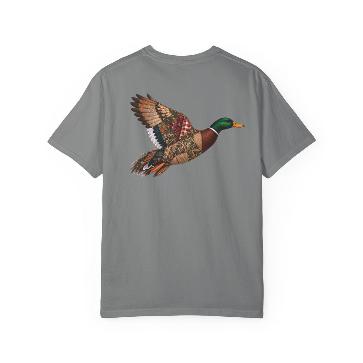 Faux Patchwork Mallard Duck Shirt, Duck Hunting Tee, Rustic Duck Hunter Gift