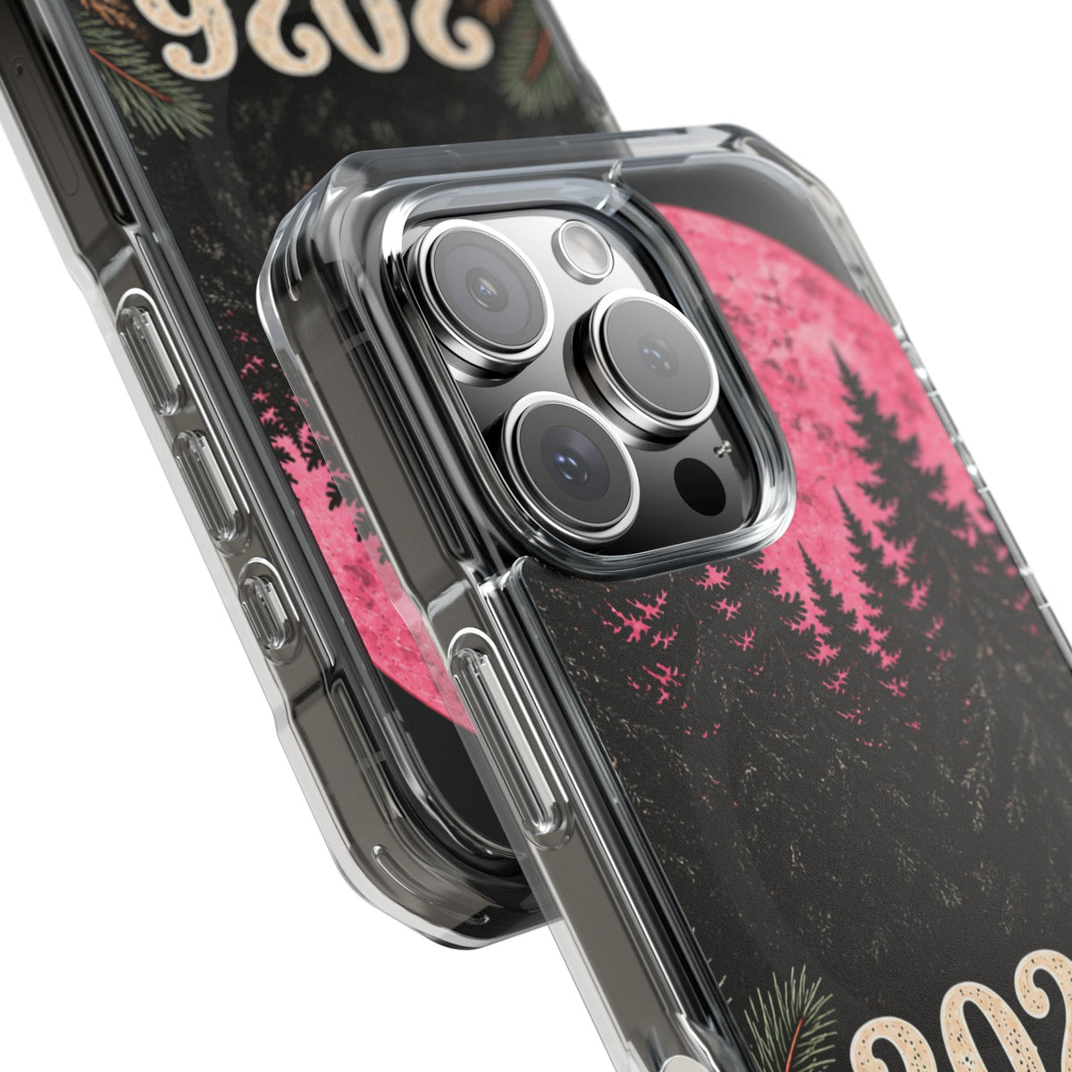 2026 Pink Moon Forest Phone Case — Clear Magnetic Protective Cover