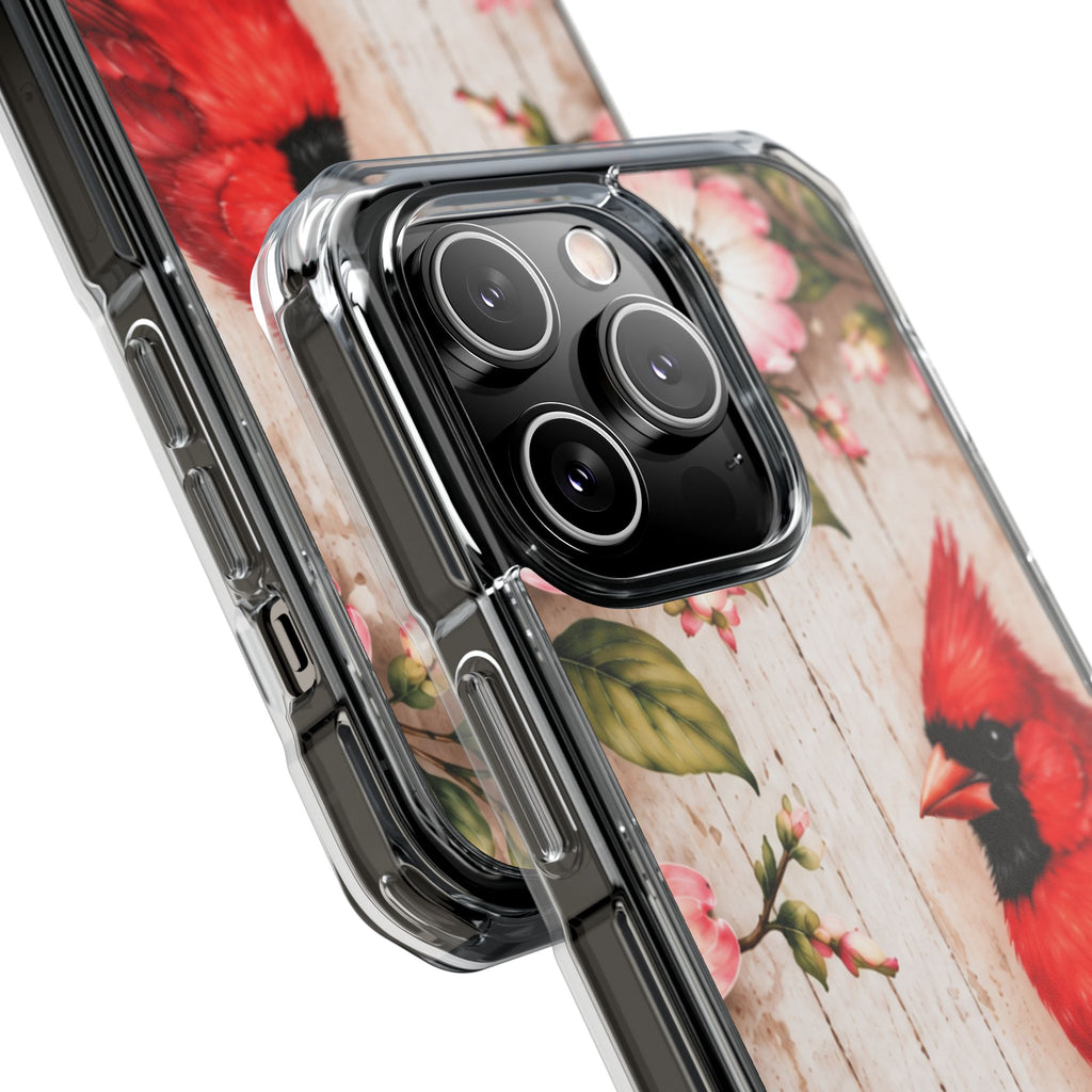 Clear Magnetic Phone Case Cardinal Scene