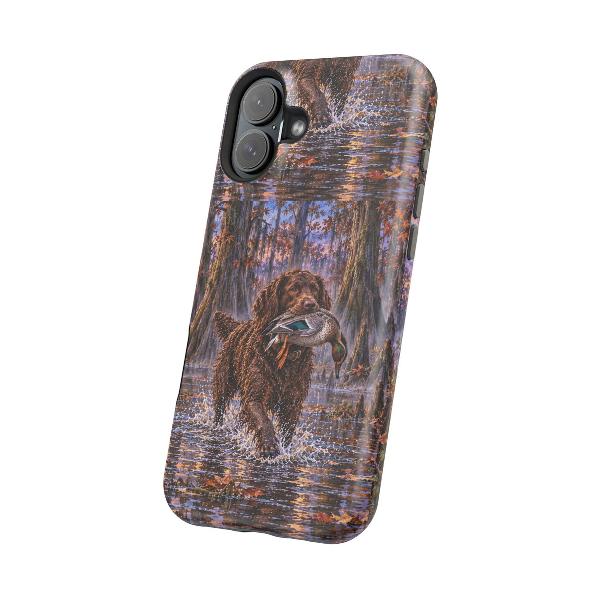 Clear Magnetic Phone Case — Boykin spaniel with Duck swamp