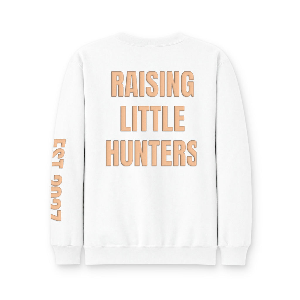 Personalized Hunting Mama Sweatshirt, Raising My Little Hunting Buddy Shirt, Hunter Orange Puff Sweatshirt, Custom Mom Hunting Gift