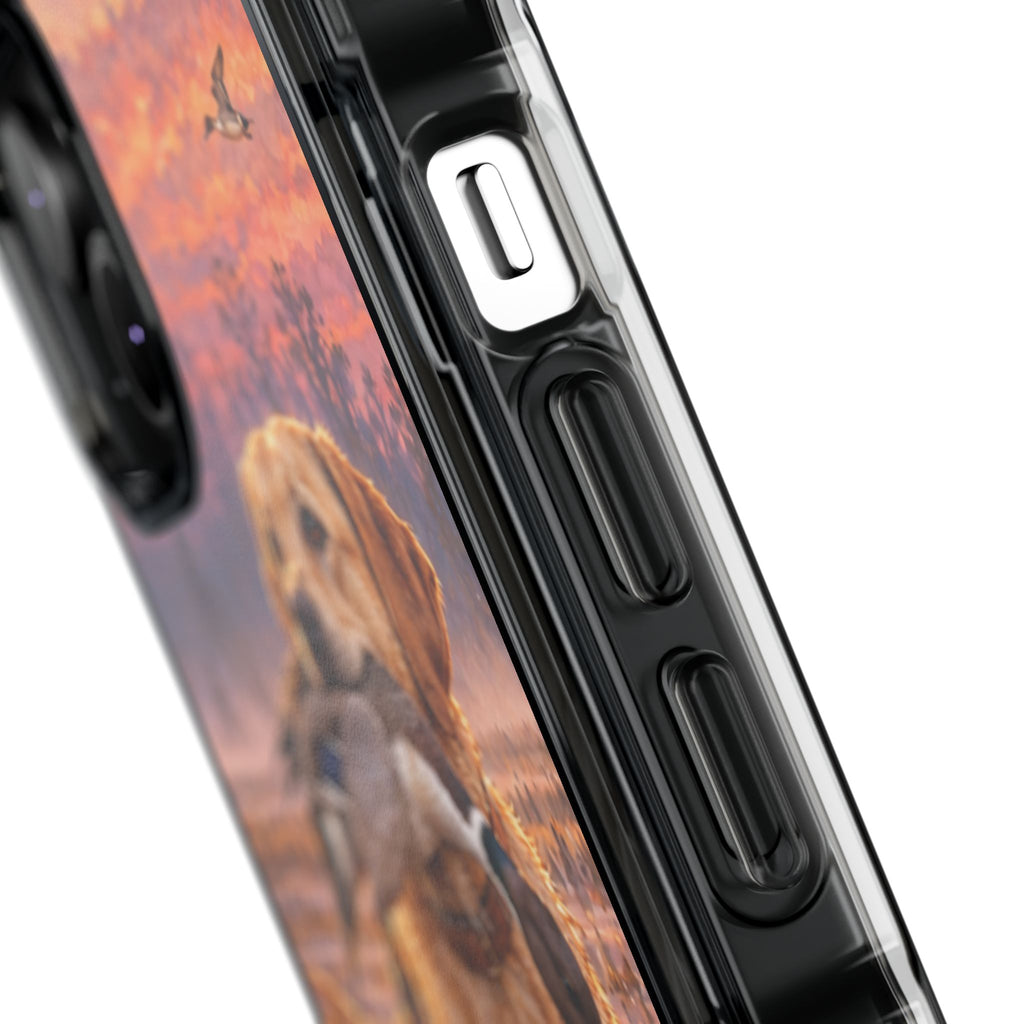Clear Magnetic Phone Case — Lab in swamp with duck