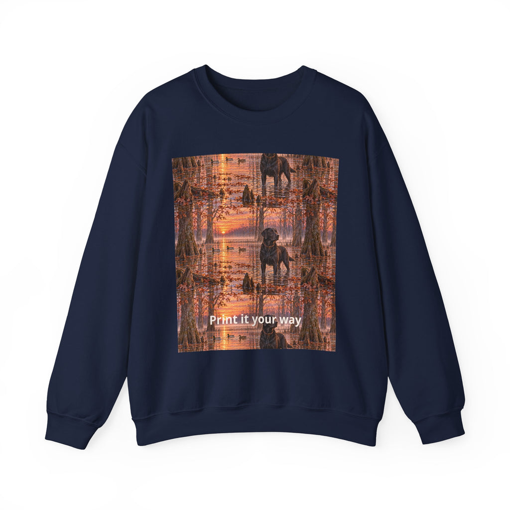 Kaleidoscope Cityscape Sweatshirt — Vintage Sunset Graphic Crewneck