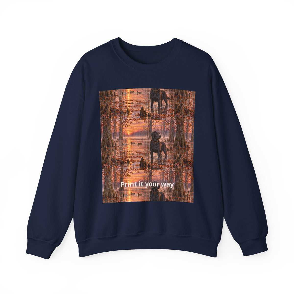 Kaleidoscope Cityscape Sweatshirt — Vintage Sunset Graphic Crewneck