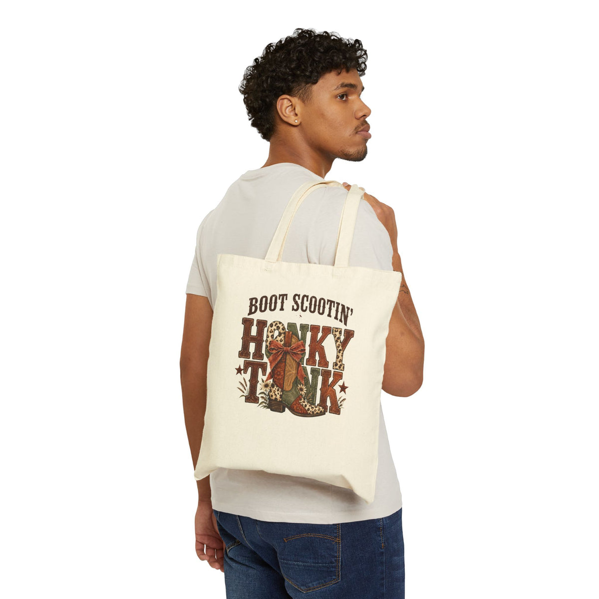 Boot Scootin' Cowboy Boot Tote | Country Western Canvas Tote