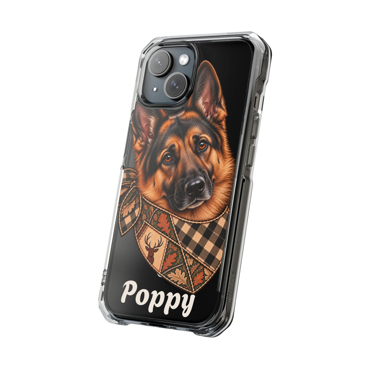 Clear Magnetic Phone Case — German Shepherd Personalized