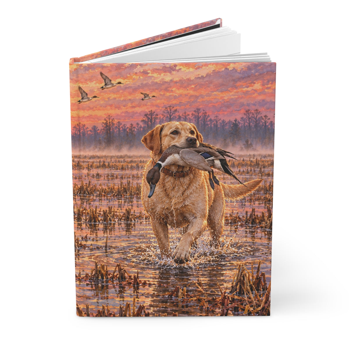 Labrador Journal — Autumn Swamp Sunset Hardcover Lined Notebook