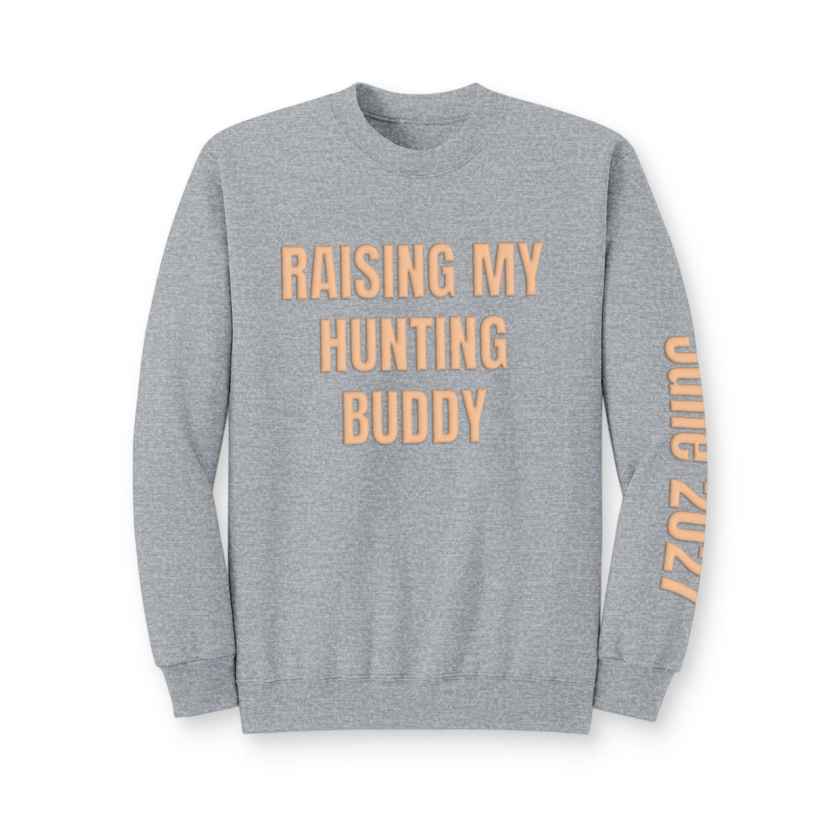 Personalized Hunting Mama Sweatshirt, Raising My Hunting Buddy Shirt, Hunter Orange Puff Sweatshirt, Custom Mom Hunting Gift