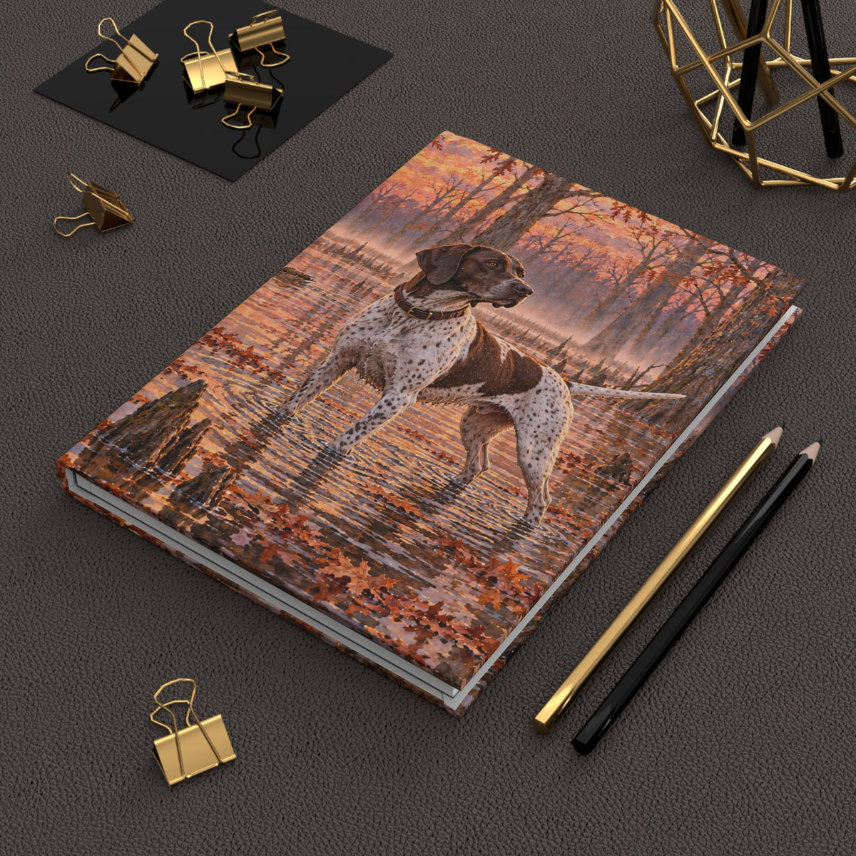 Dogs Personalized Hardcover Journal — Lined Notebook Bird Pointer Dog