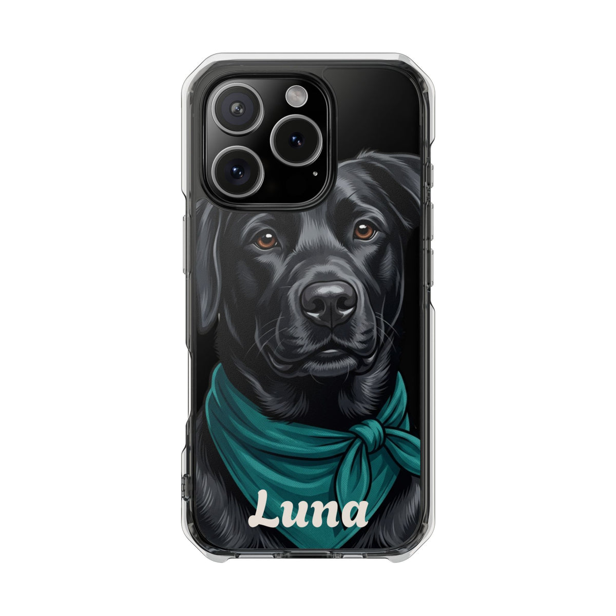 Clear Magnetic Phone Case — Lab / Your Pet Personalized