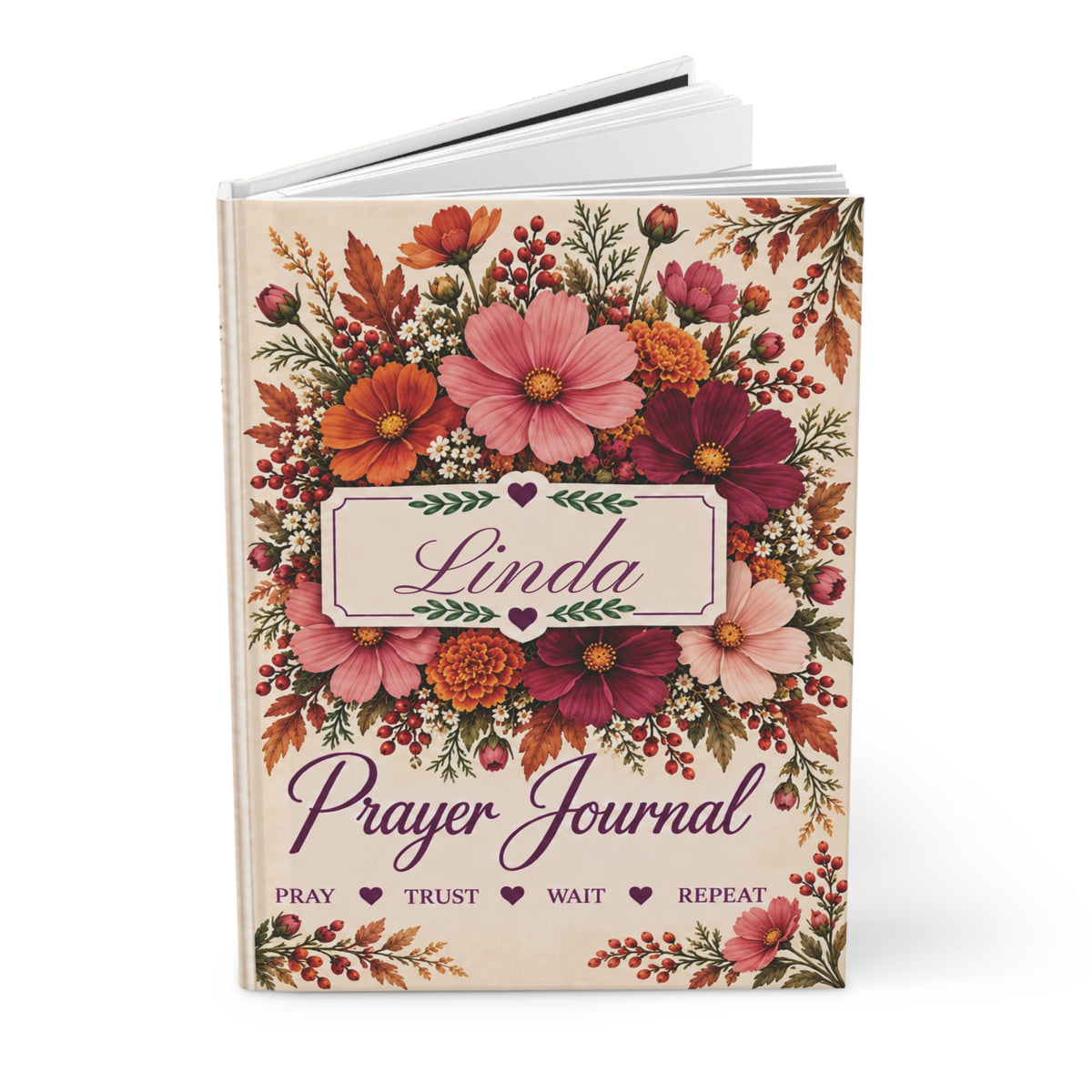 Personalized October Birth Flower Prayer Journal, Cosmos Floral Christian Notebook, Jeremiah 29:11 Bible Verse Gift for Her