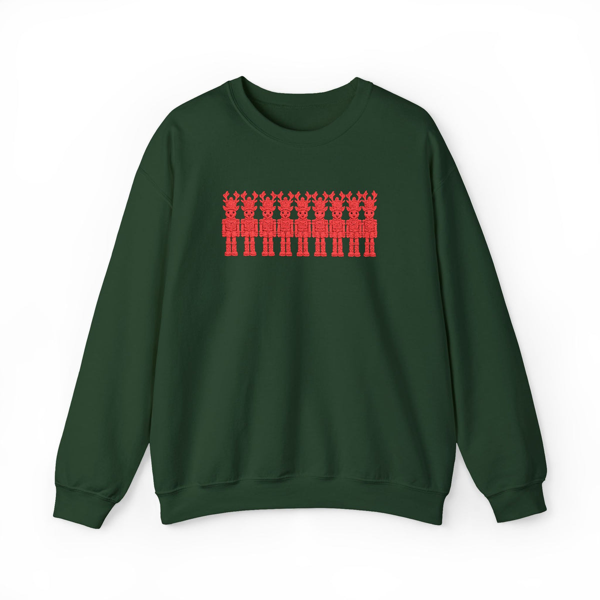Red Nutcracker Christmas Sweatshirt | Embroidered Holiday Crewneck