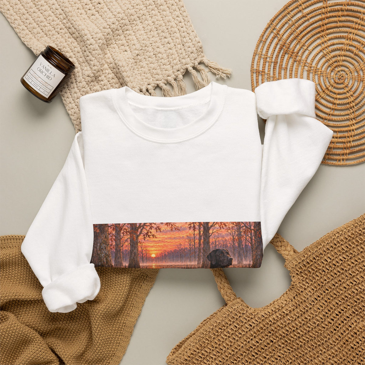 Dog Lake Sunset Crewneck Sweatshirt