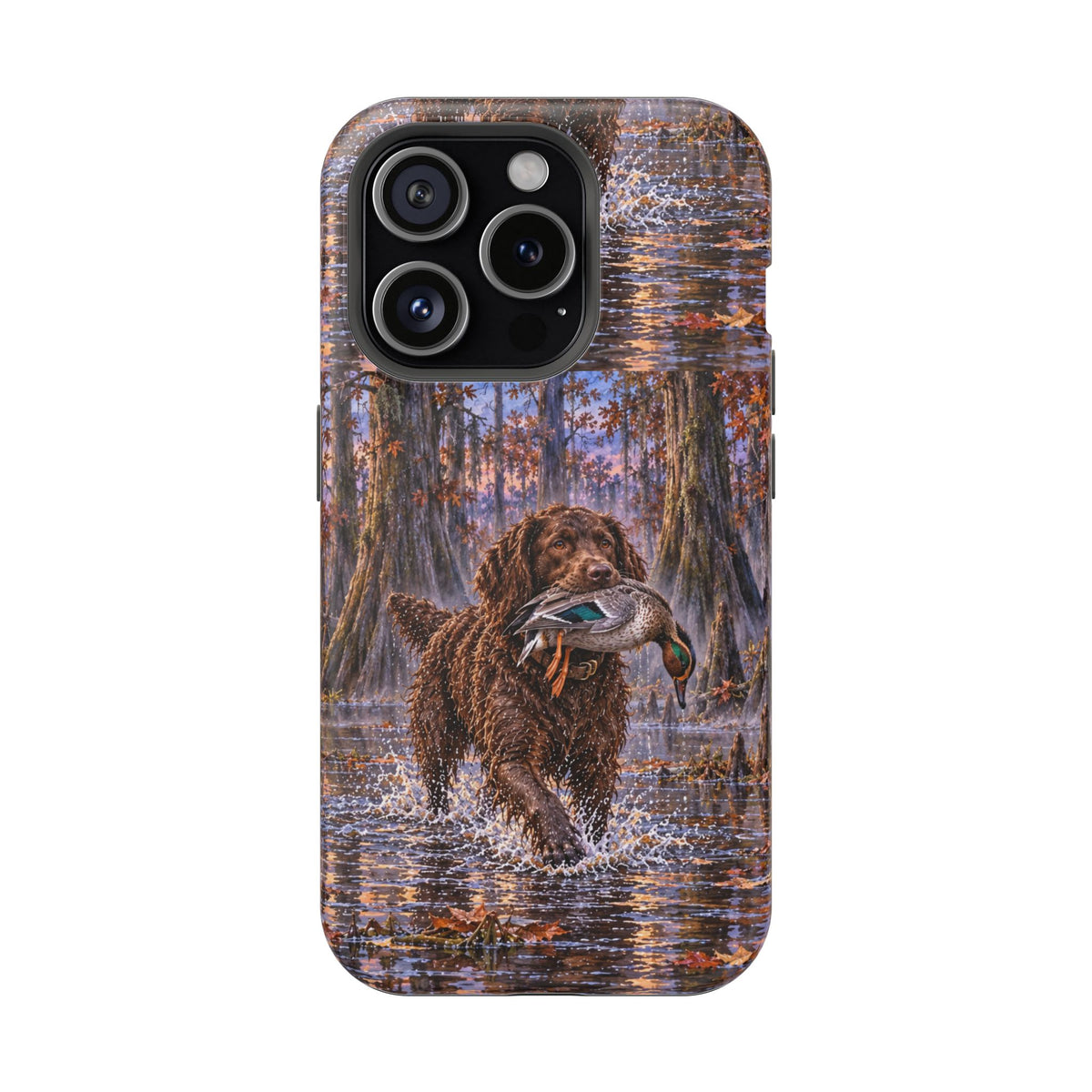 Clear Magnetic Phone Case — Boykin spaniel with Duck swamp