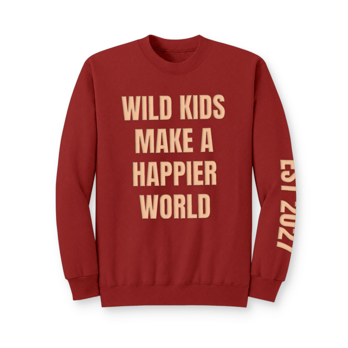 Personalized Hunting Mama Sweatshirt, Wild Kids Make a Happier World Shirt, Hunter Orange Puff Sweatshirt, Custom Mom Hunting Gift
