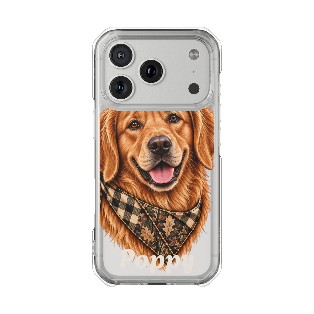 Clear Magnetic Phone Case — Golden Retriever Personalized