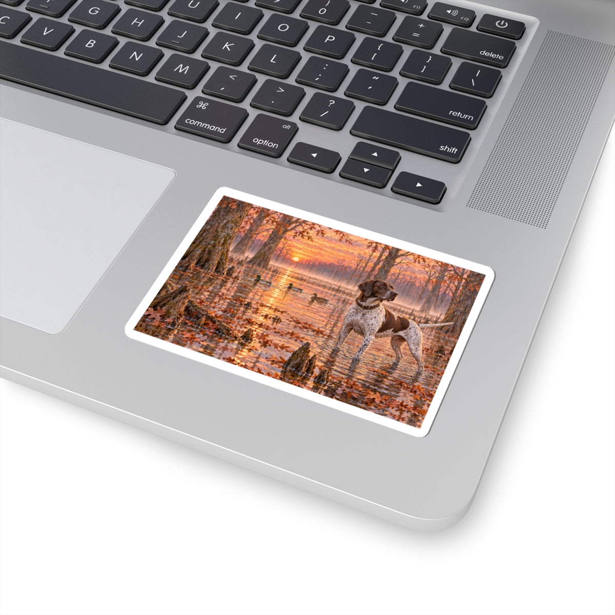 German Shorthaired Pointer Sunset Sticker — Hunting Dog Kiss-Cut Decal