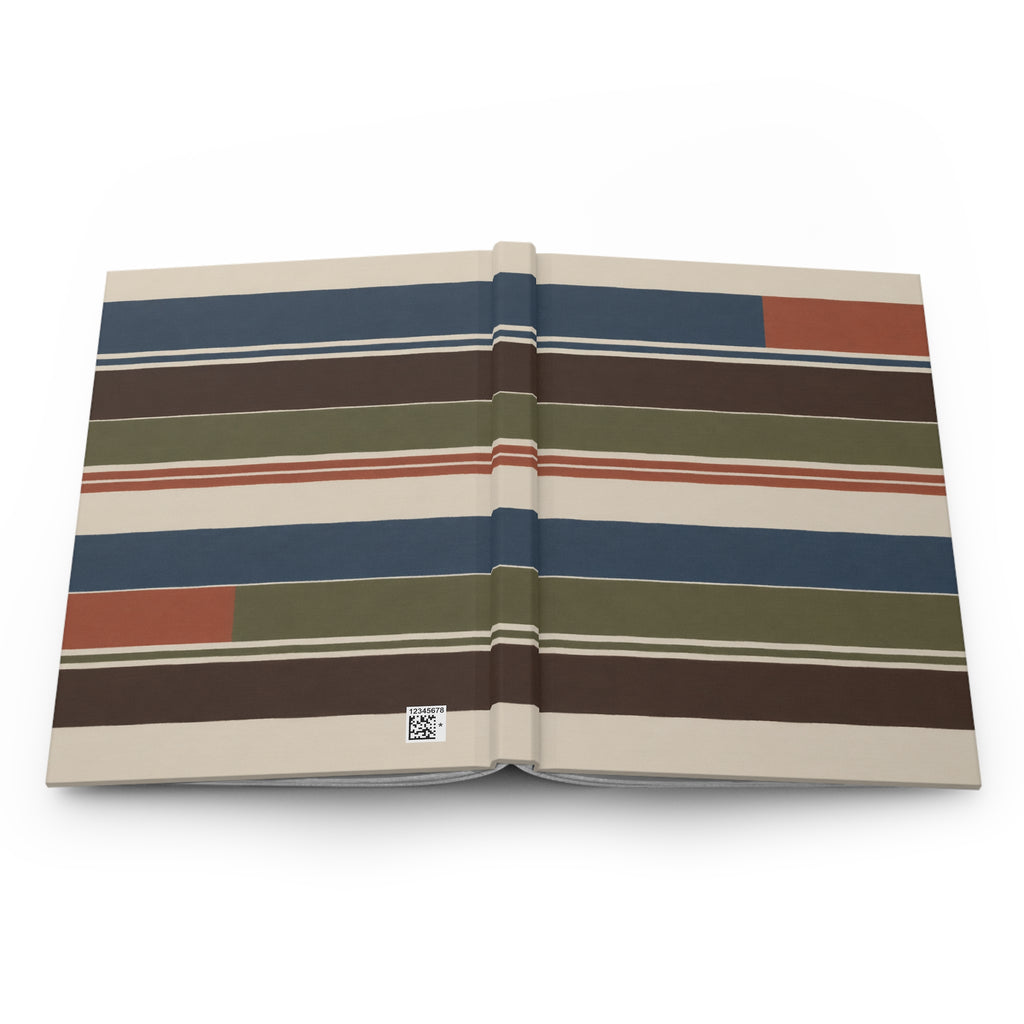 Striped Retro Hardcover Journal — Lined Notebook for Notes & Daily Planning