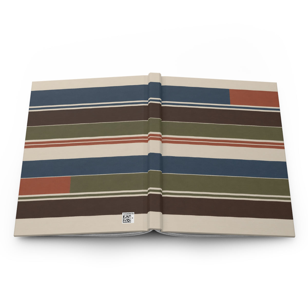 Striped Retro Hardcover Journal — Lined Notebook for Notes & Daily Planning
