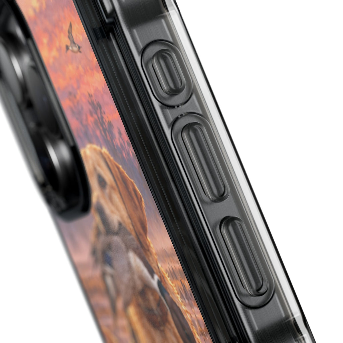 Clear Magnetic Phone Case — Lab in swamp with duck