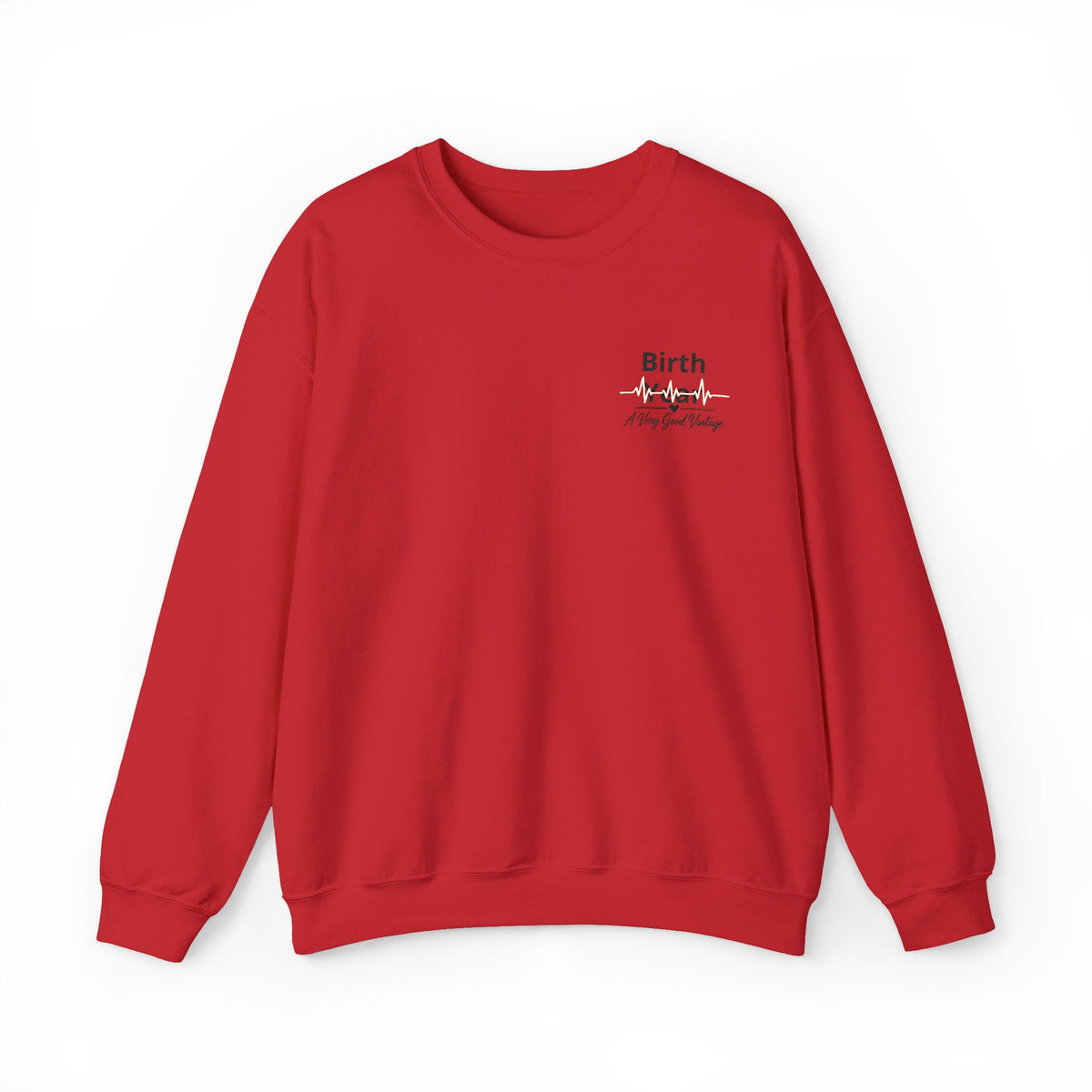 Birth Year Crewneck Sweatshirt — Personalized Vintage Heartbeat Design