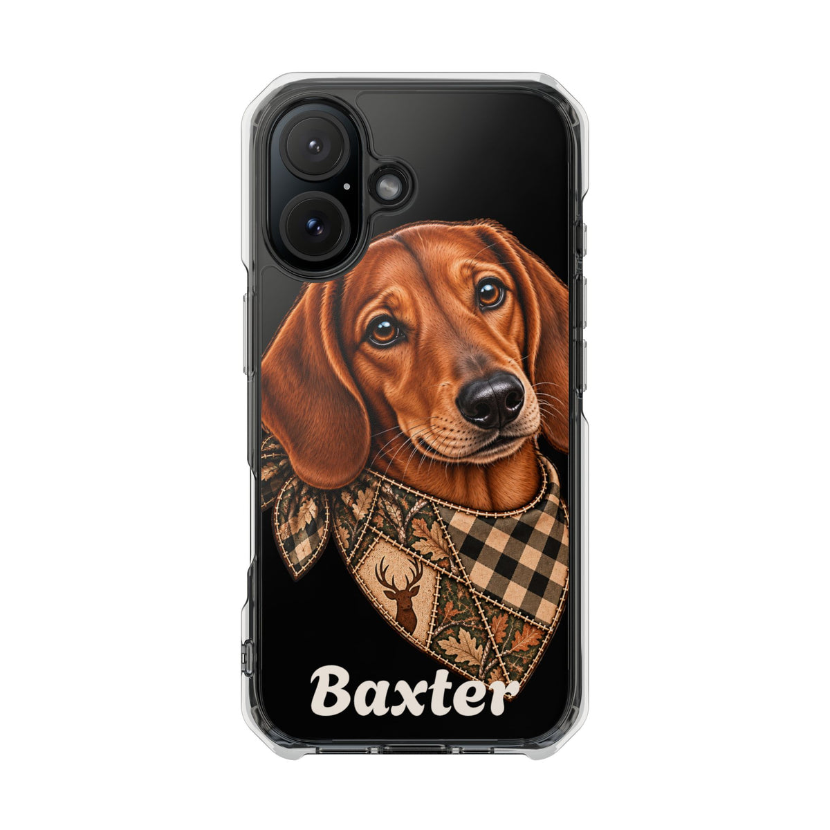 Clear Magnetic Phone Case — Dachshund Weenie Dog Personalized