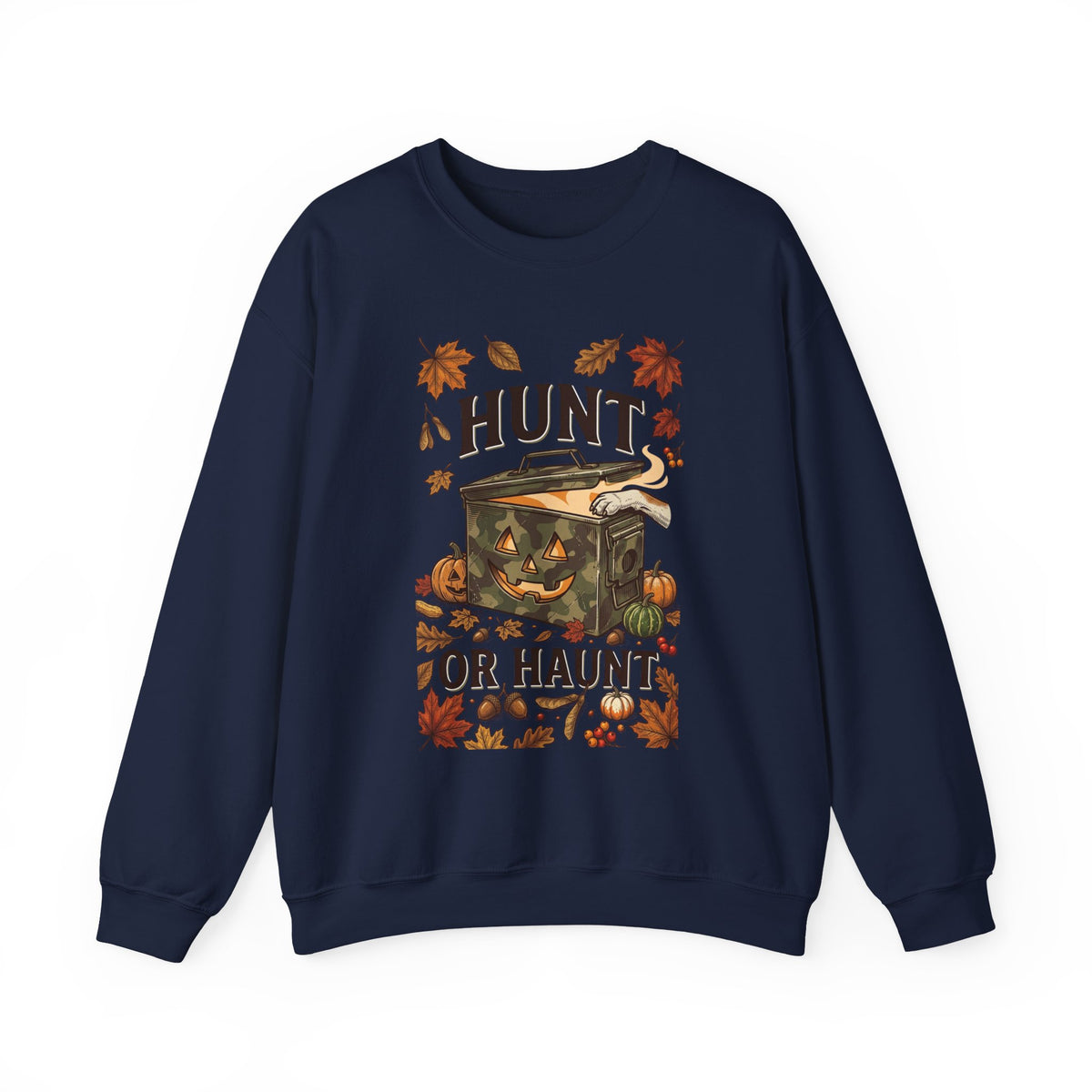 Hunt or Haunt Sweatshirt | Spooky Hunting, Halloween Fall Leaves