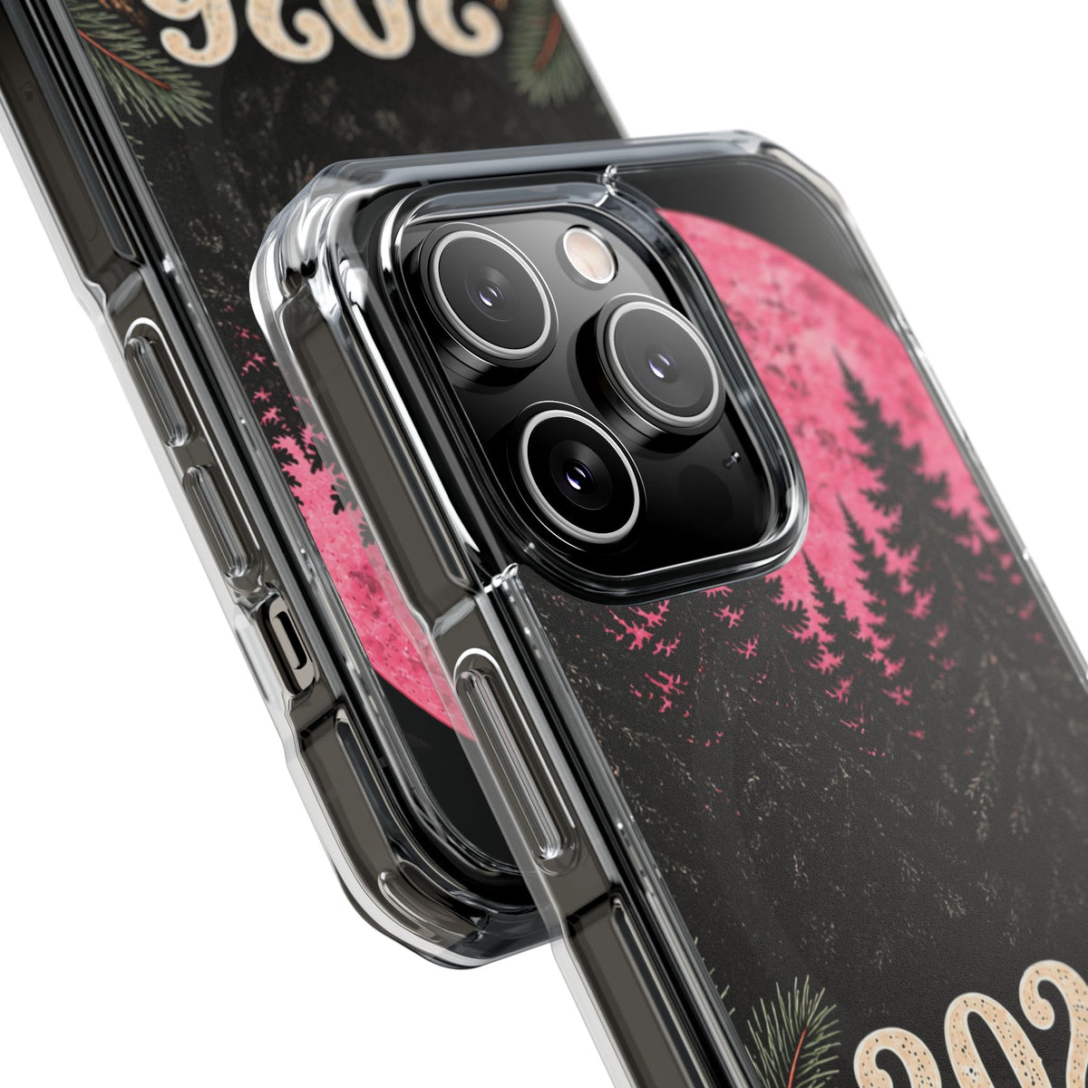 2026 Pink Moon Forest Phone Case — Clear Magnetic Protective Cover