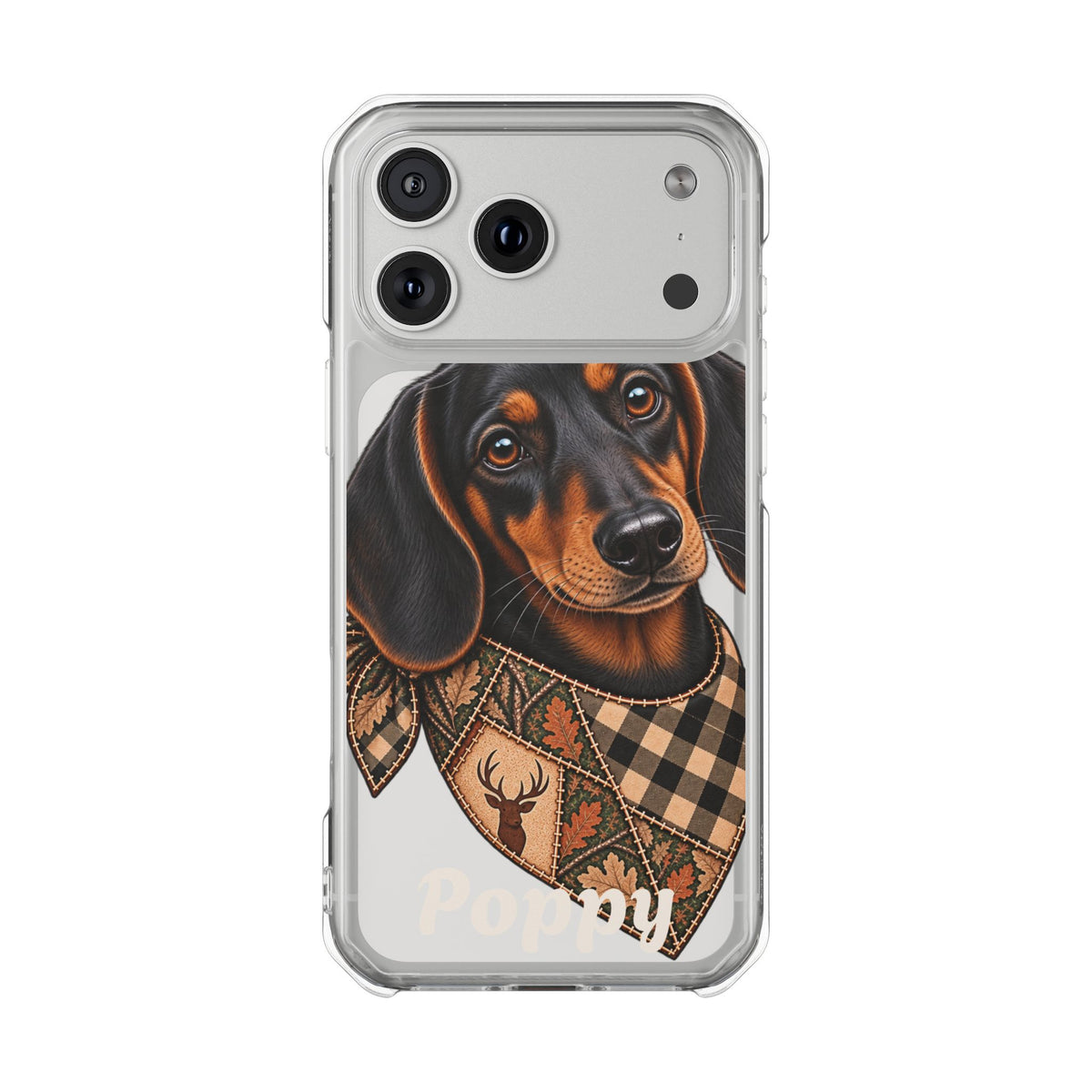 Clear Magnetic Phone Case — Dachshund Personalized